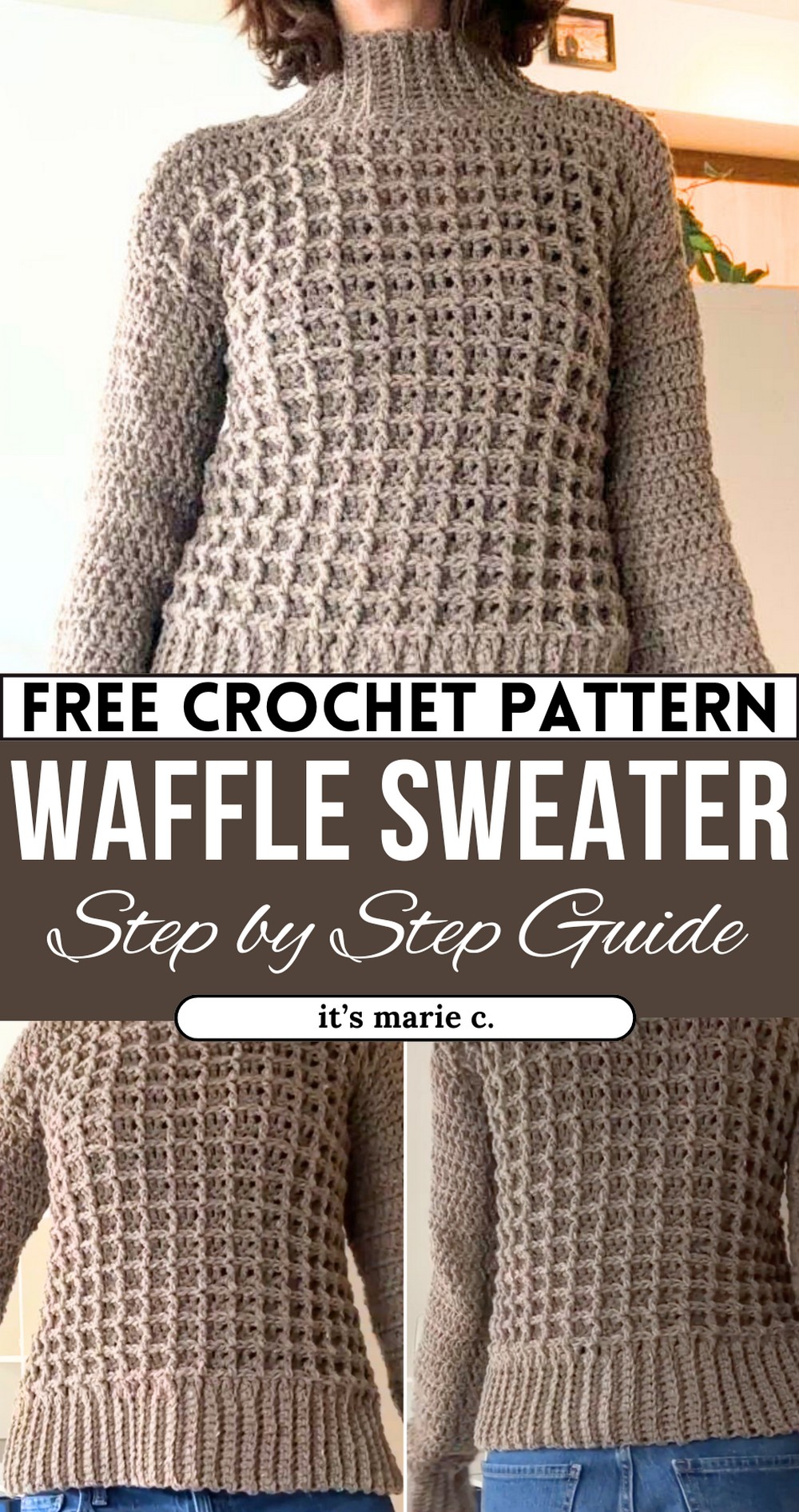 Free Pattern for Cozy Waffle Stitch Crochet Sweaters