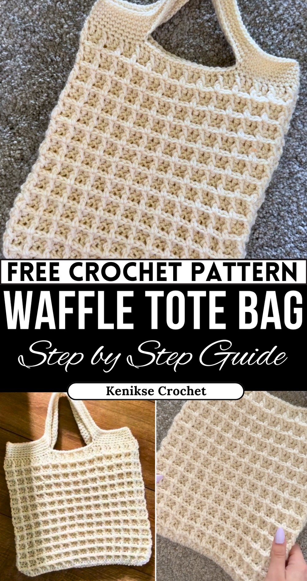 Free Pattern for Stylish Waffle Tote Bag Crochet