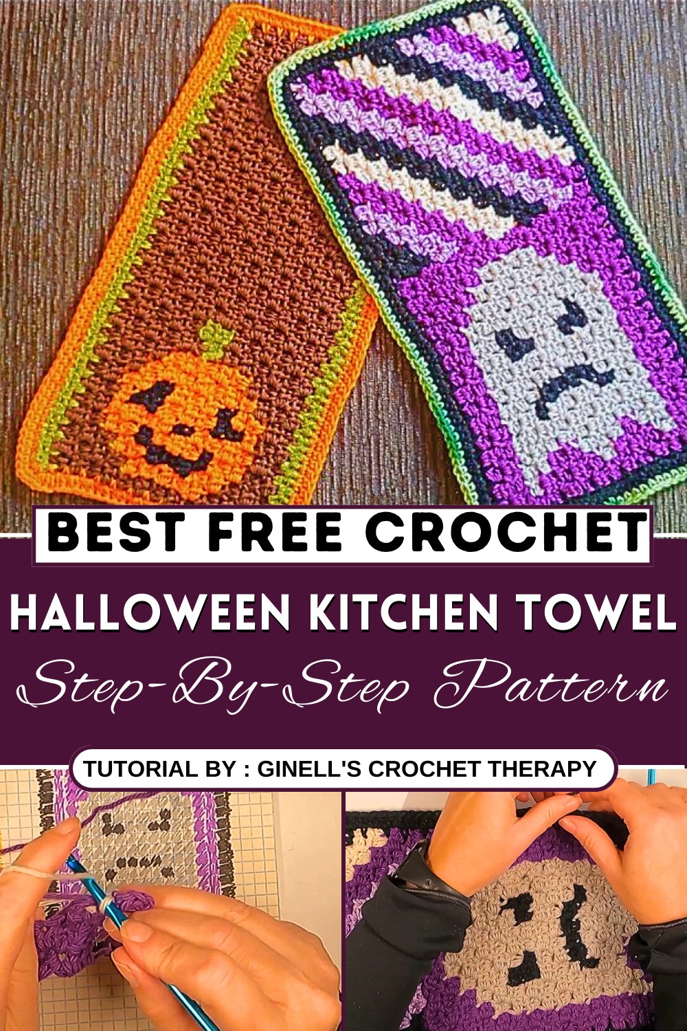 Halloween Kitchen Towels Corner to Corner Crochet
