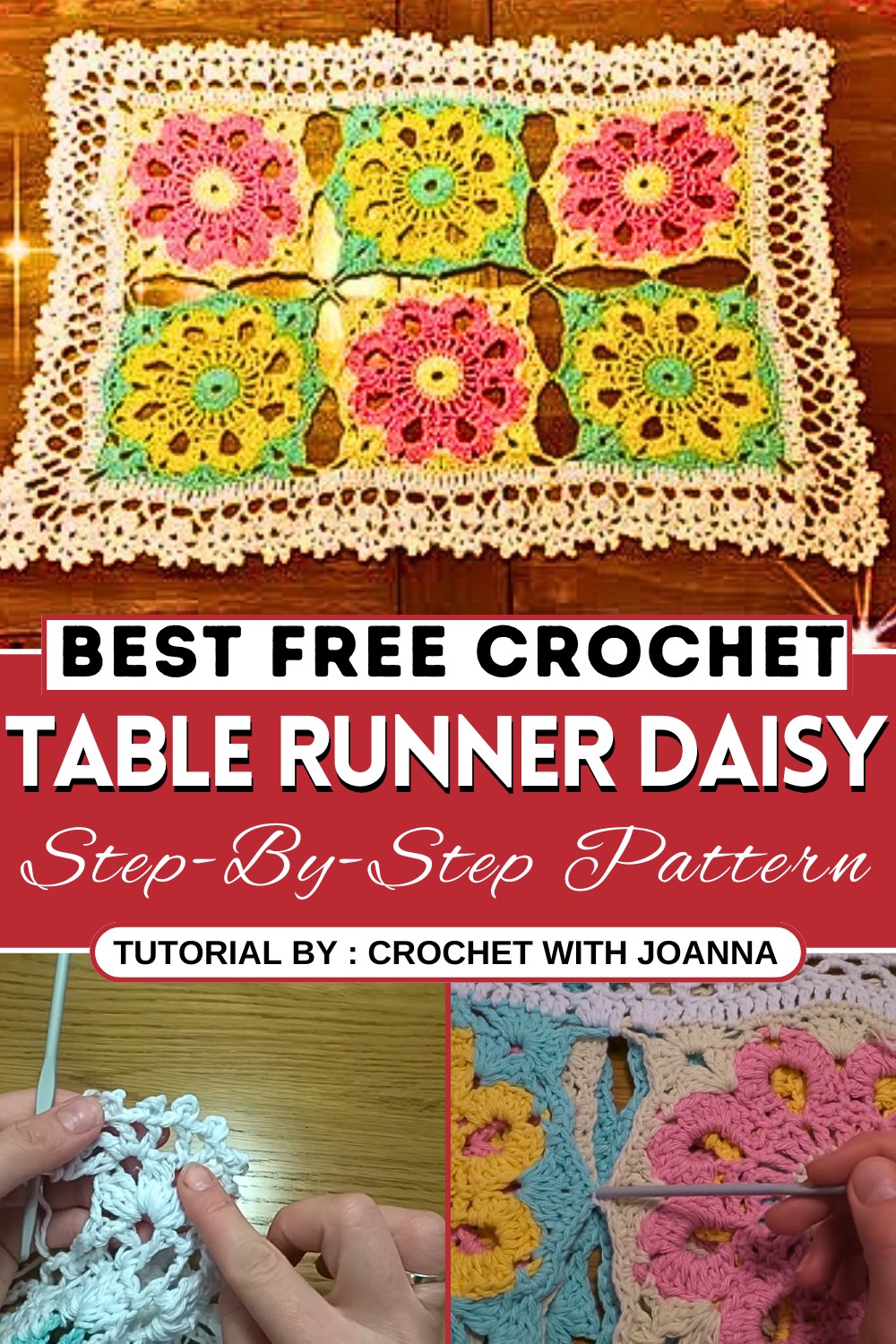 How To Crochet Table Runner Daisy