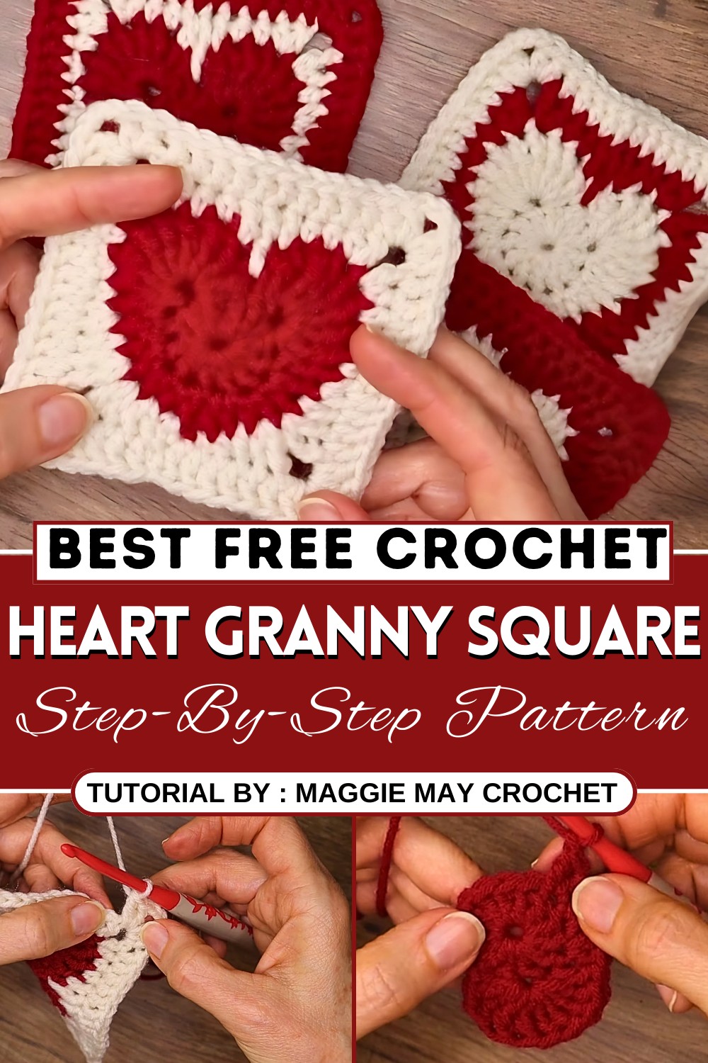 How to Crochet A Solid Heart Granny Square 1