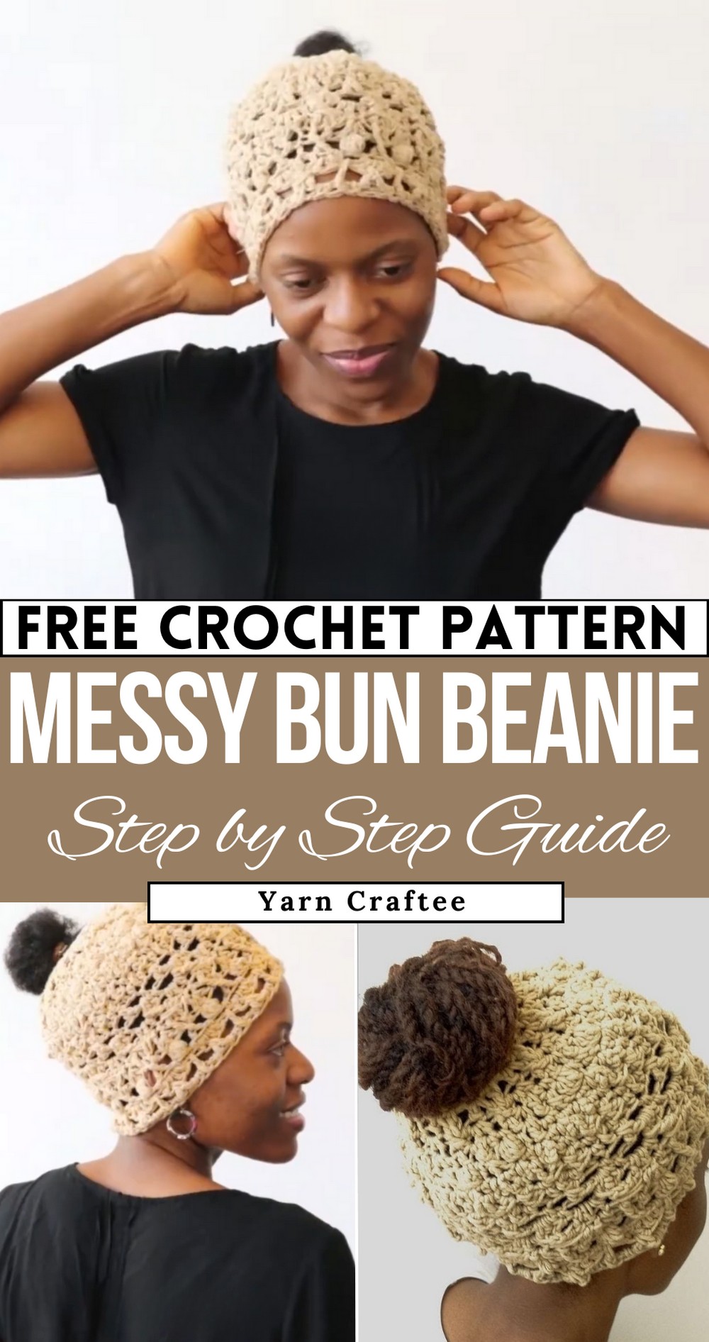 How to Crochet Messy Bun Beanie