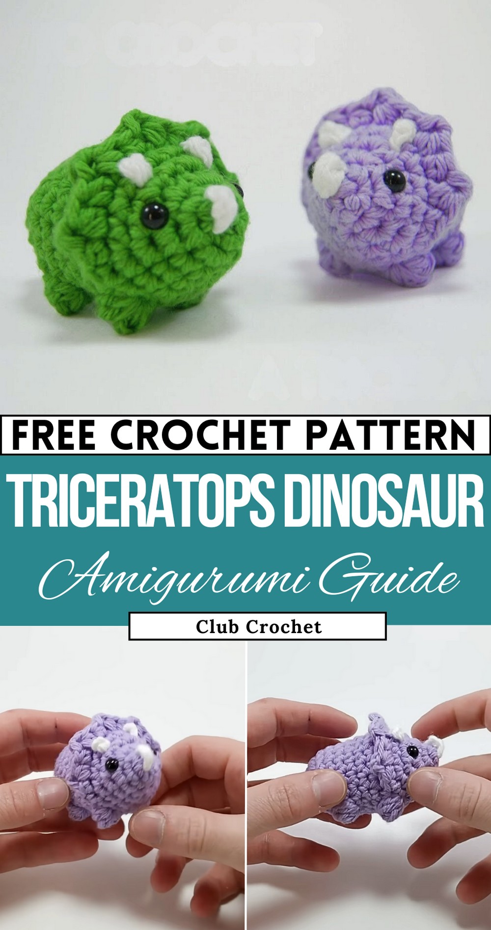 How to Crochet a Triceratops Dinosaur
