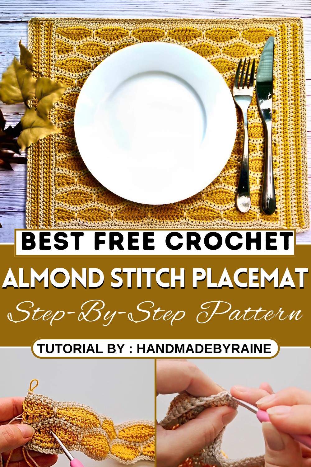 How to crochet Almond Stitch Placemat