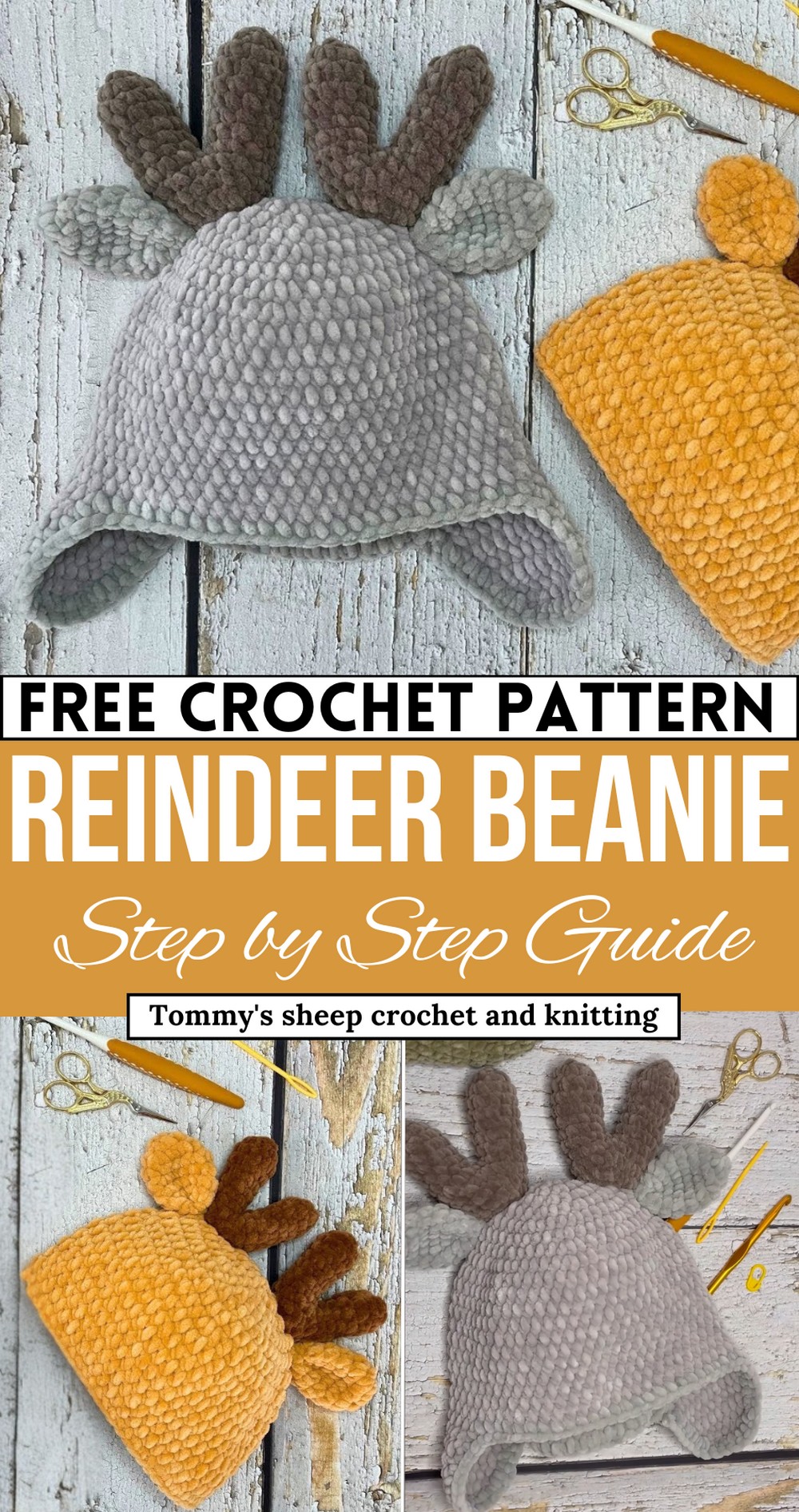 Reindeer Beanie Crochet Pattern