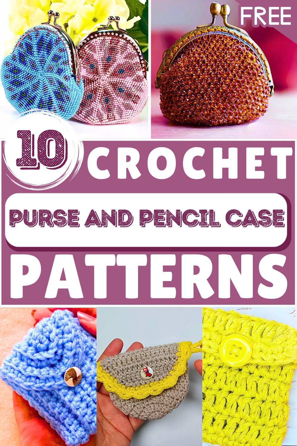 Stylish And Colorful Crochet Pouches Free Patterns