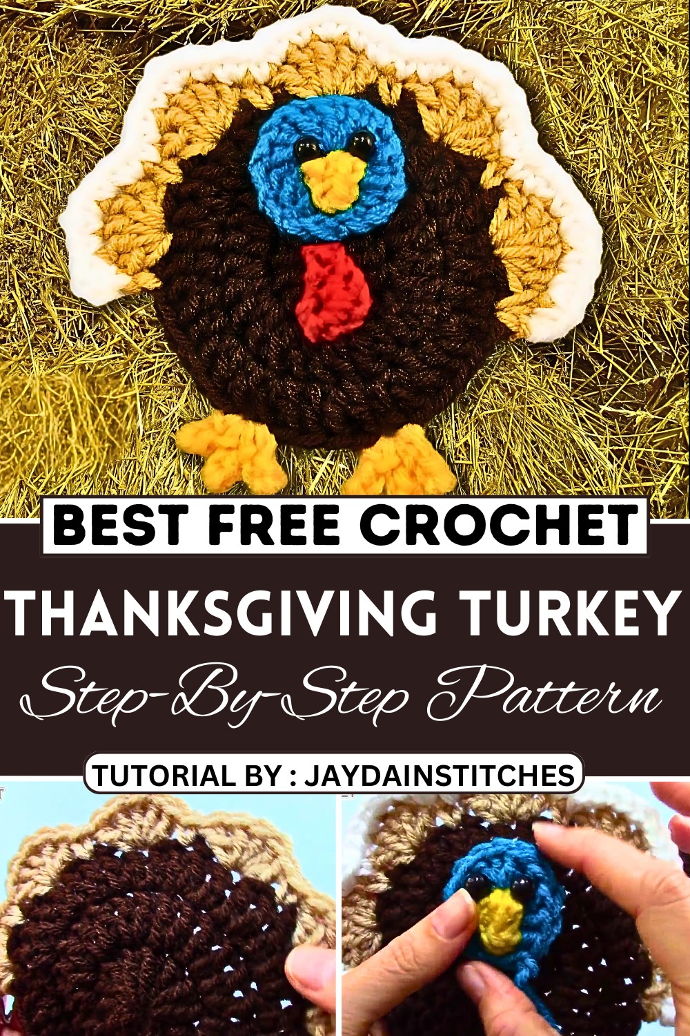 Thanksgiving Turkey Applique Crochet Tutorial & Pattern