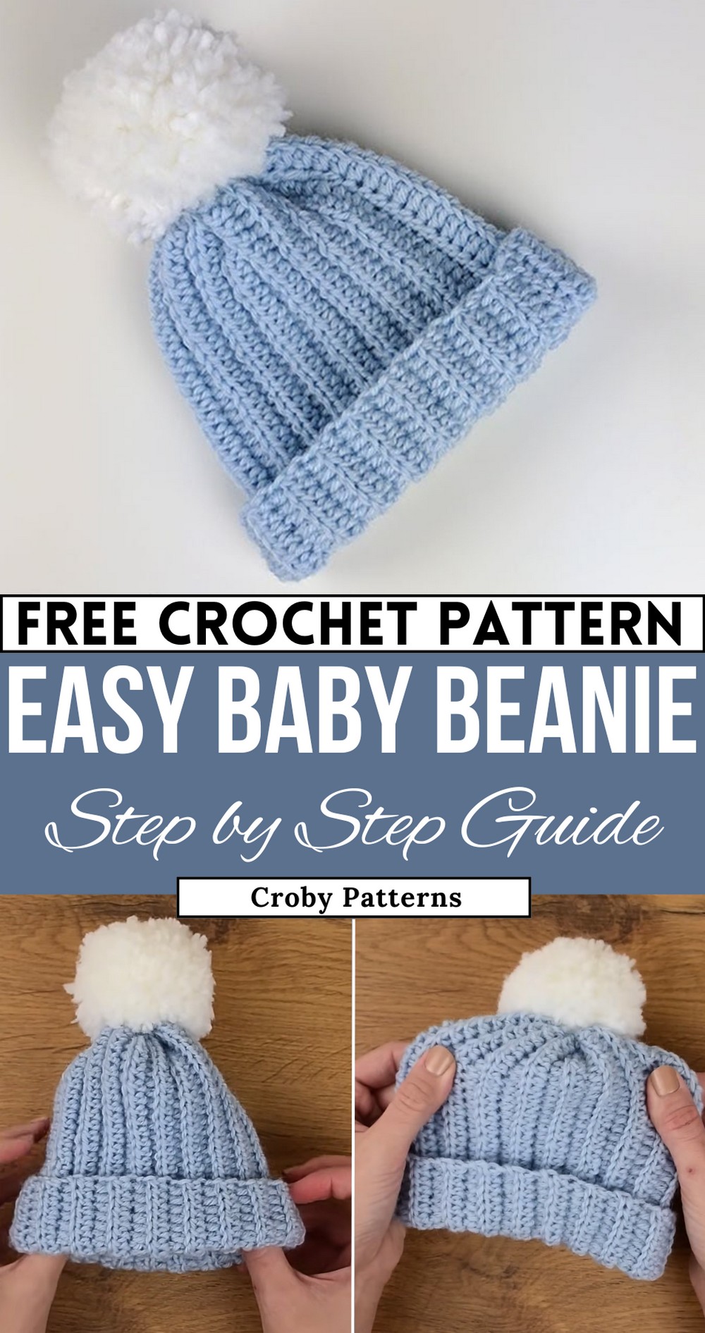 Very Easy Crochet Baby Beanie Tutorial Croby Pattern