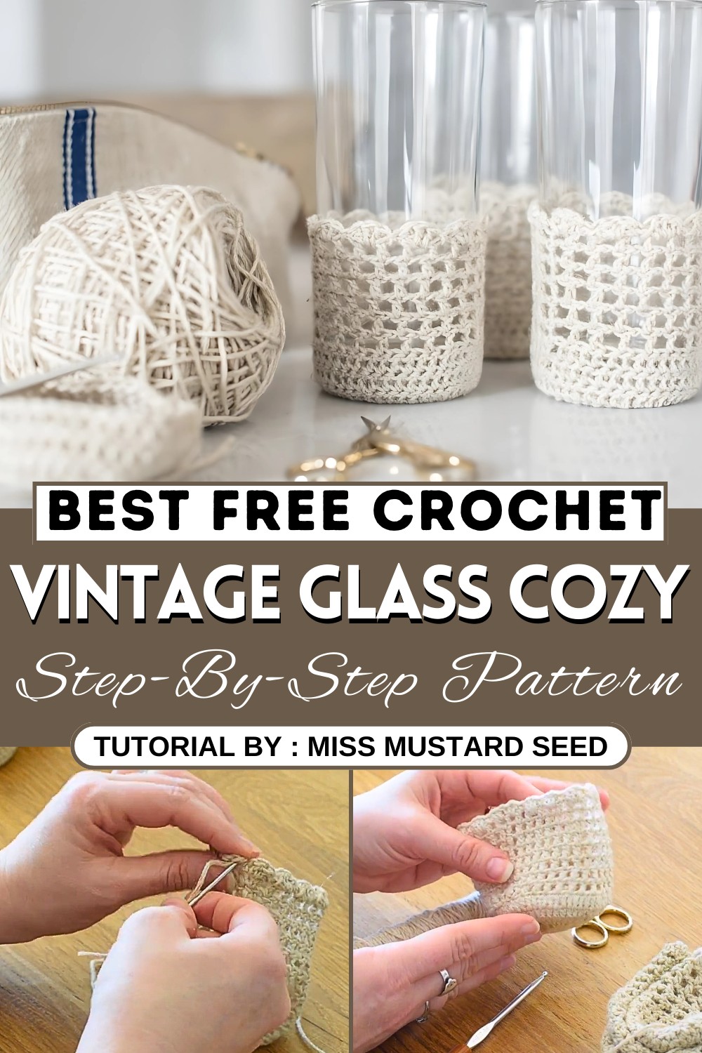 Vintage Style Crochet Glass Cozy Tutorial