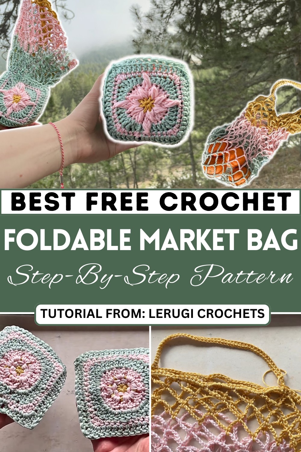 Viral Foldable Market Bag Crochet Tutorial