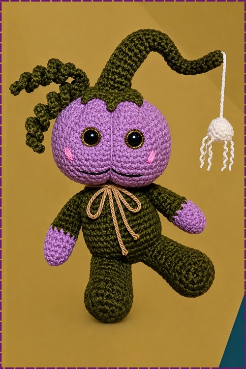 crochet AMIGURUMI jack o lantern 4