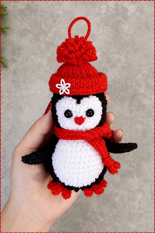 Crochet Ornaments Penguin amigurumi 5