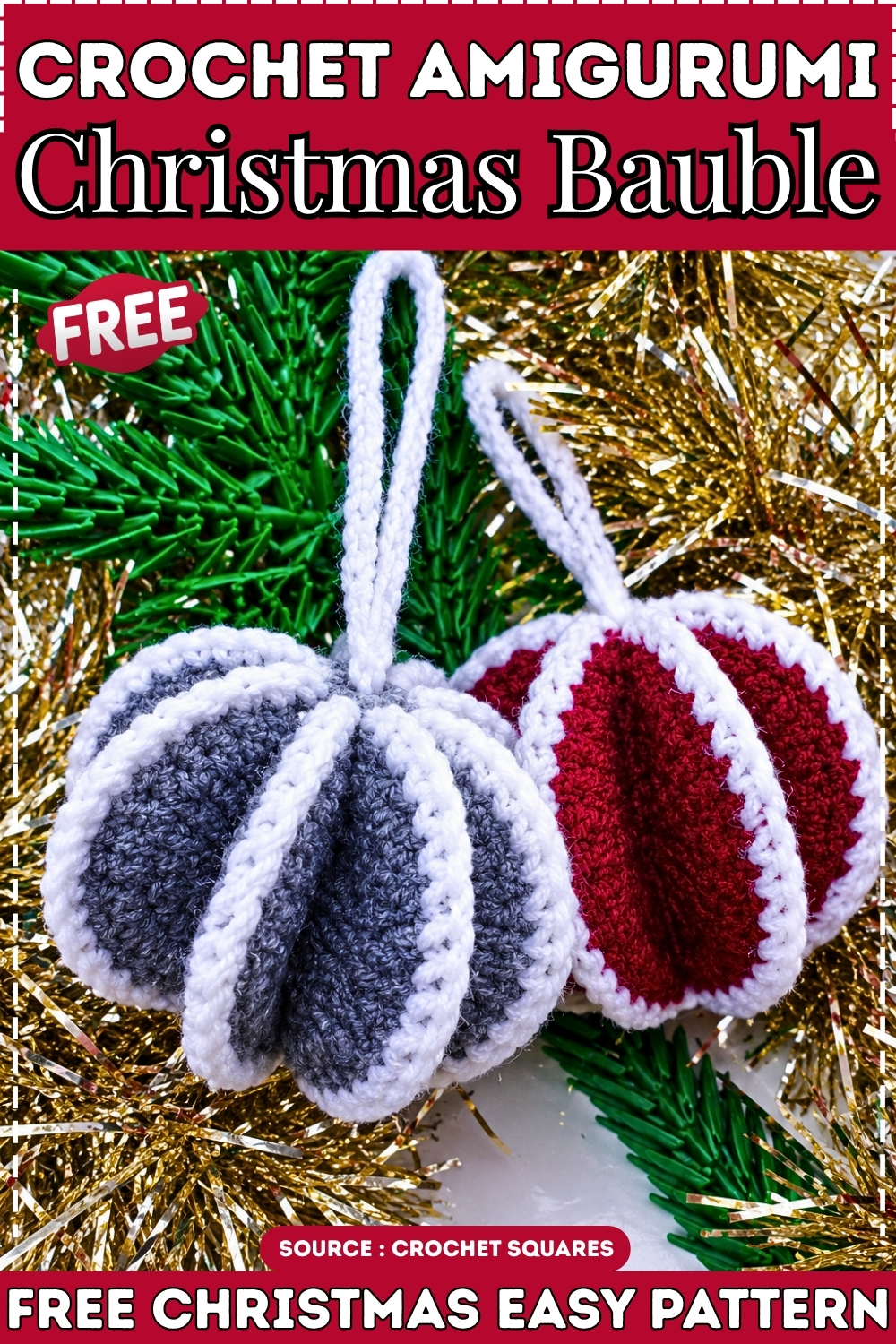 Crochet Amigurumi Christmas Bauble Free Christmas Easy Pattern