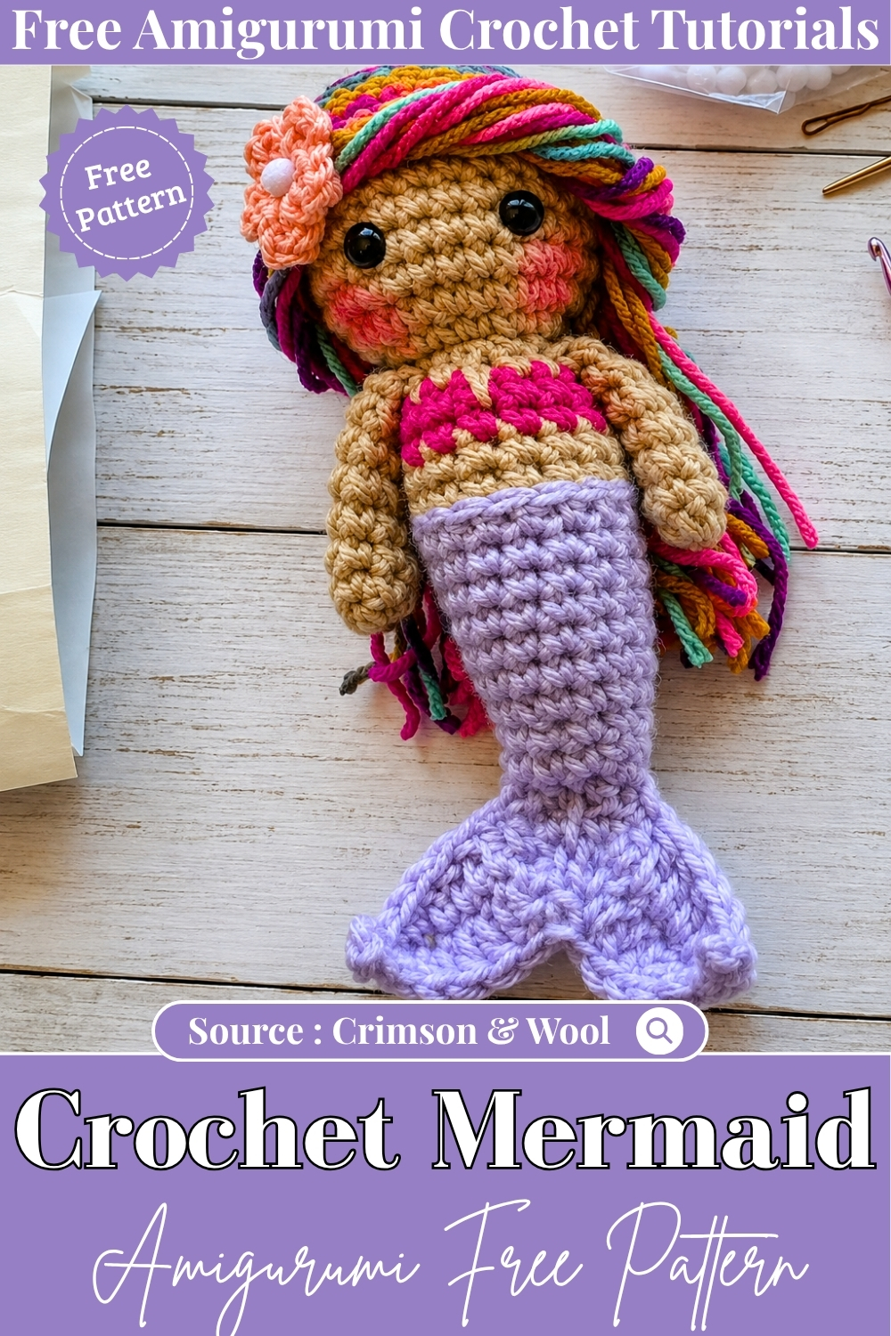 Easy Crochet Mermaid Amigurumi Free Pattern