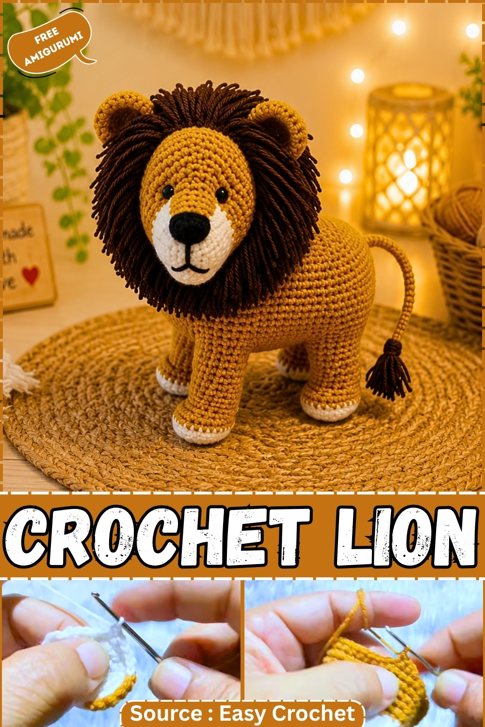 Easy crochet Lion Amigurumi
